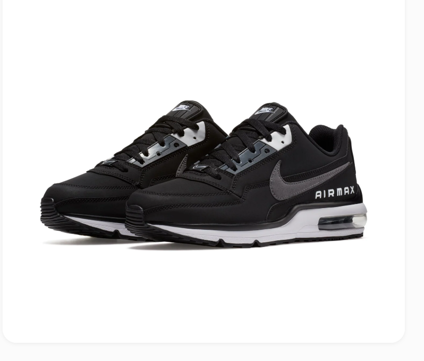 Nike Air Max Black Sneakers with Grey Swoosh and White Midsole