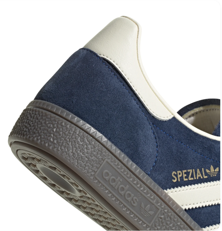 Adidas Handball Spezial Navy and Cream Sneakers with Dark Grey Sole