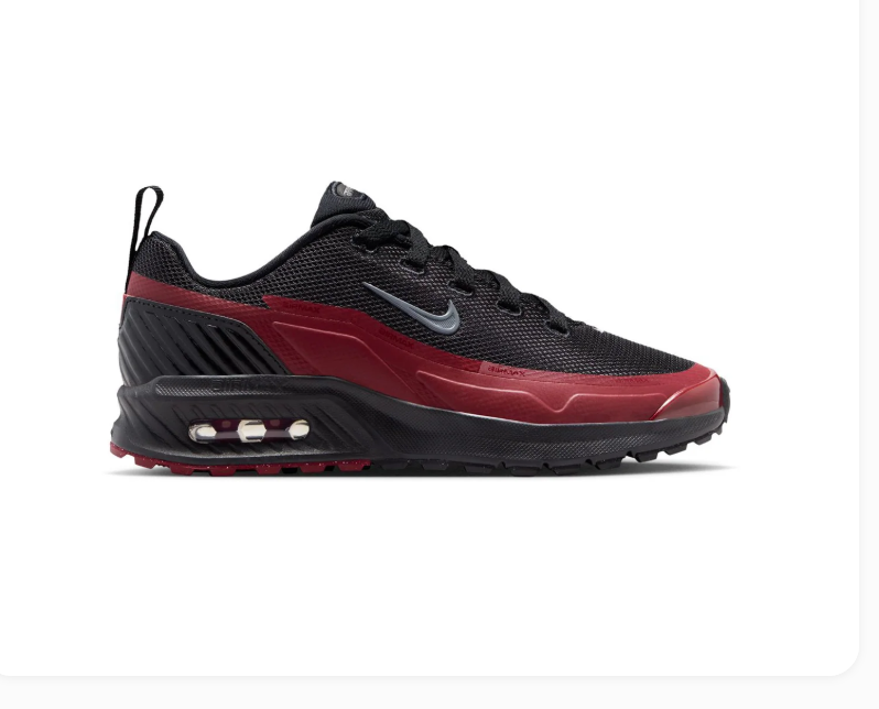Nike Air Max Black and Burgundy Sneakers with Grey Swoosh