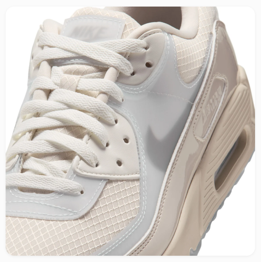 Nike Air Max 90 Cream and Beige Sneakers with Translucent Panels