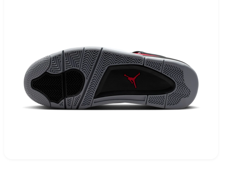 Air Jordan 4 Red and Black Sneakers with Grey Accents