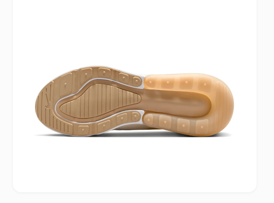 Nike Air Max 270 Cream Sneakers with Gum Outsole