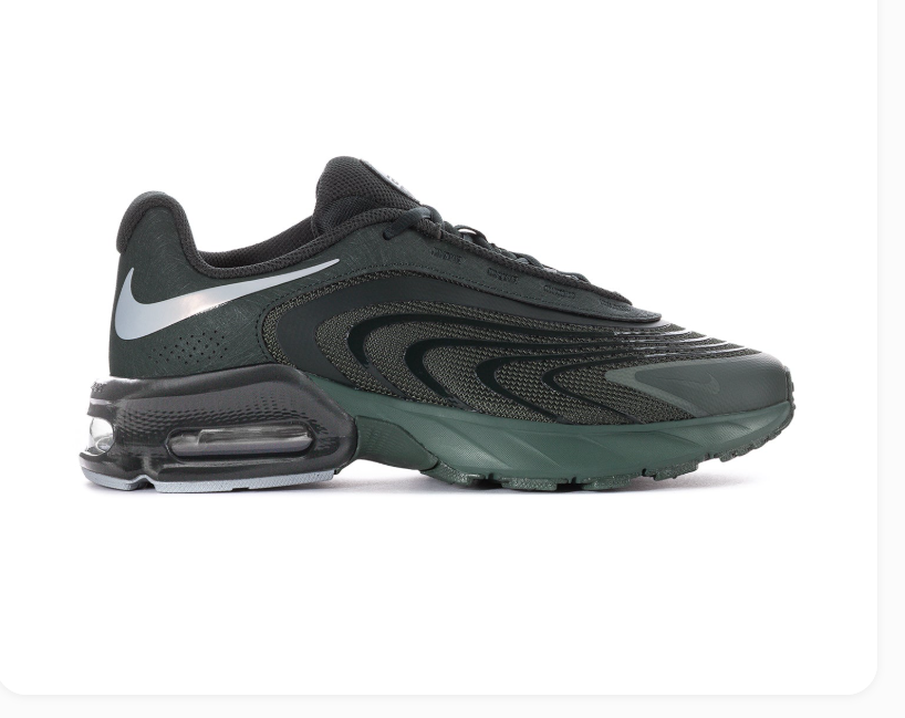 Nike Air Max Dark Green and Black Sneakers with Silver Swoosh