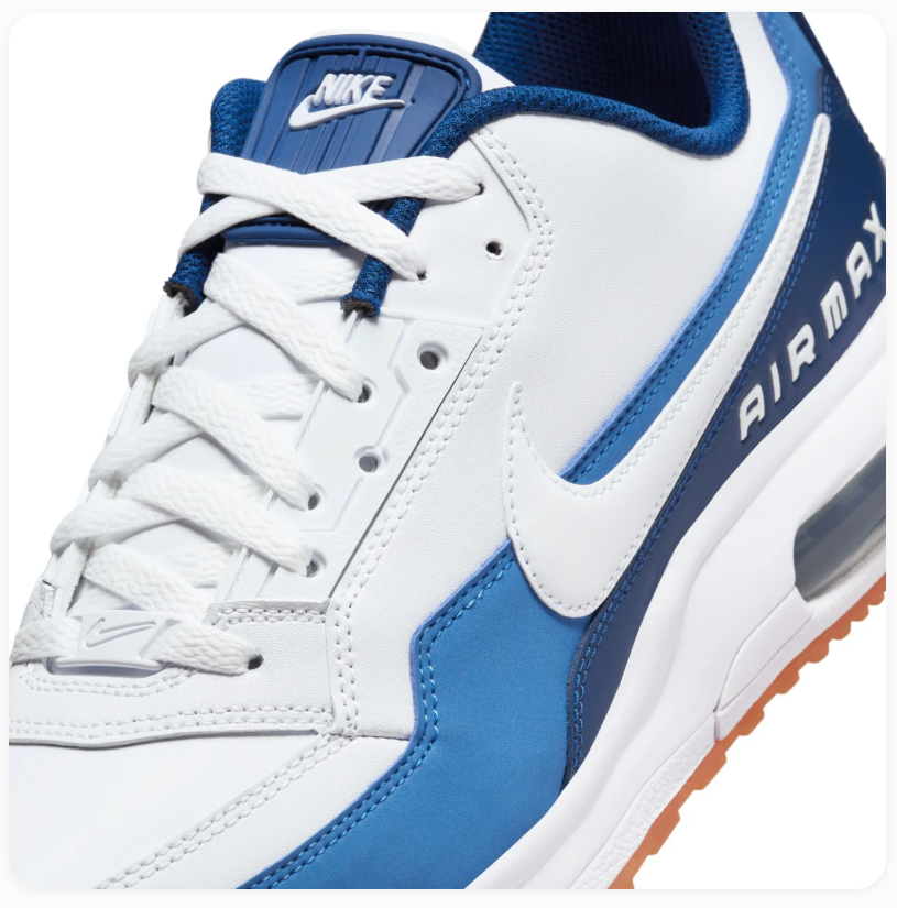 Nike Air Max White and Blue Sneakers with Gum Outsole
