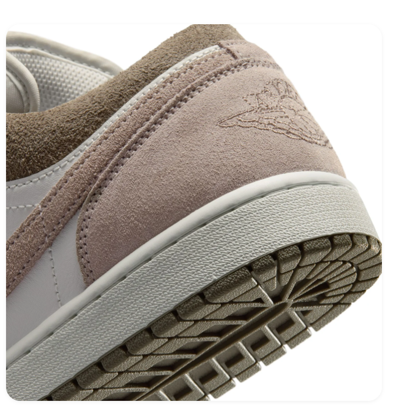 Air Jordan 1 Low Taupe and White Sneakers