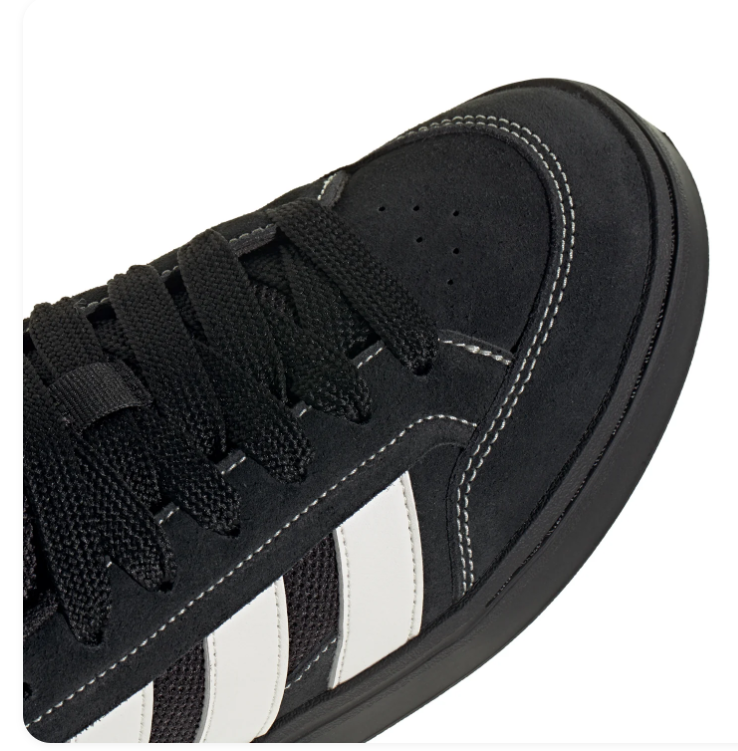 Adidas Black and White Low-Top Sneakers with Black Sole