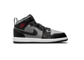 Air Jordan 1 Mid Black and Grey Sneakers with Red Accents
