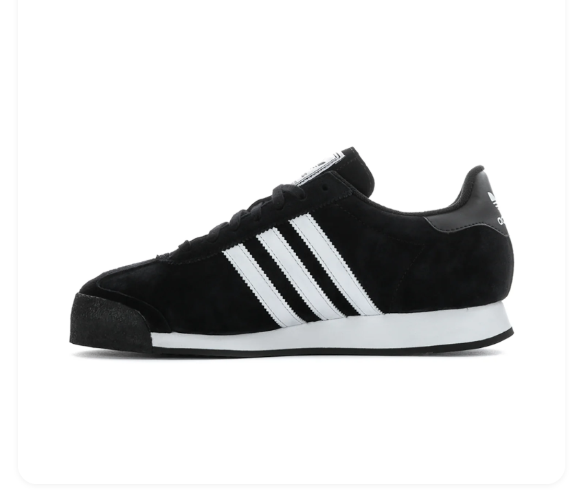 Adidas Samoa Black and White Sneakers with Textured Toe Bumper