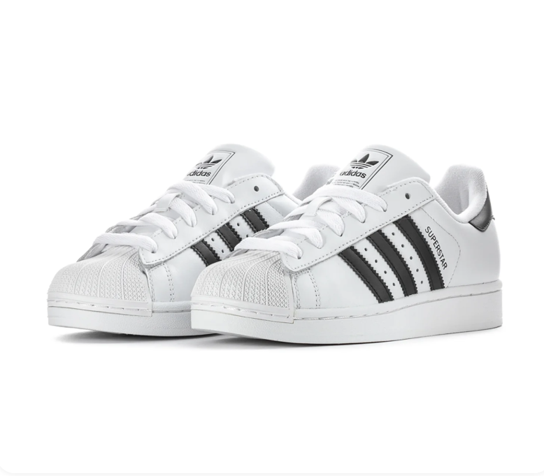 Adidas Superstar White and Black Shell-Toe Sneakers