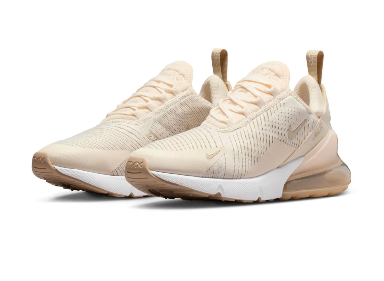 Nike Air Max 270 Cream Sneakers with Gum Outsole