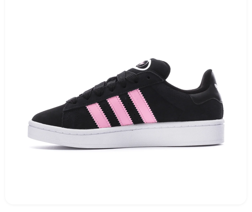 Adidas Campus Black and Pink Sneakers with White Sole