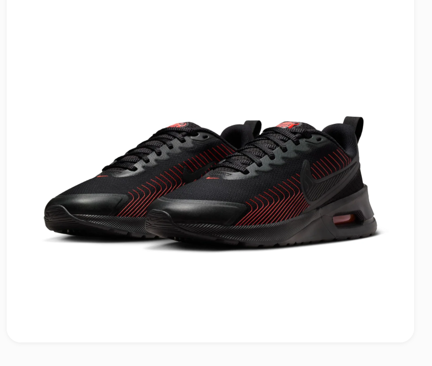 Nike Air Max Black Sneakers with Red Line Accents
