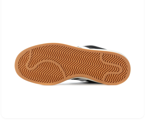 Adidas Campus Black and White Sneakers with Cream Midsole and Gum Outsole