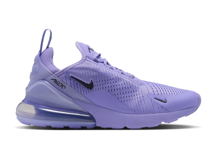 Nike Air Max 270 Lavender Sneakers with Black Swoosh