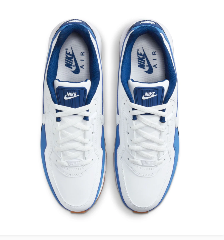 Nike Air Max White and Blue Sneakers with Gum Outsole