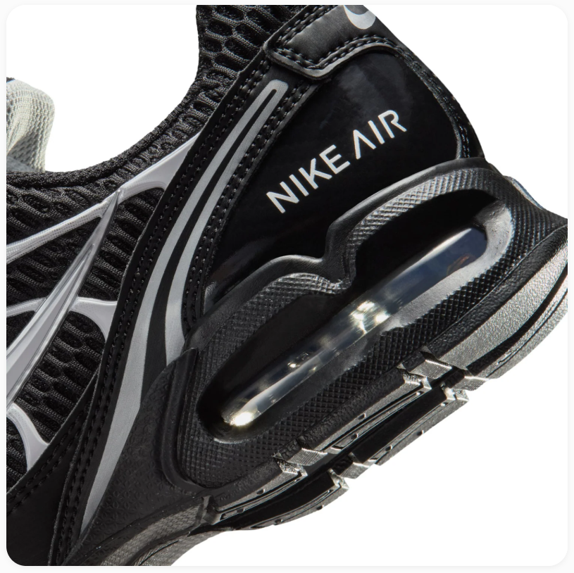 Nike Air Max Torch 4 Black Sneakers with Silver Accents