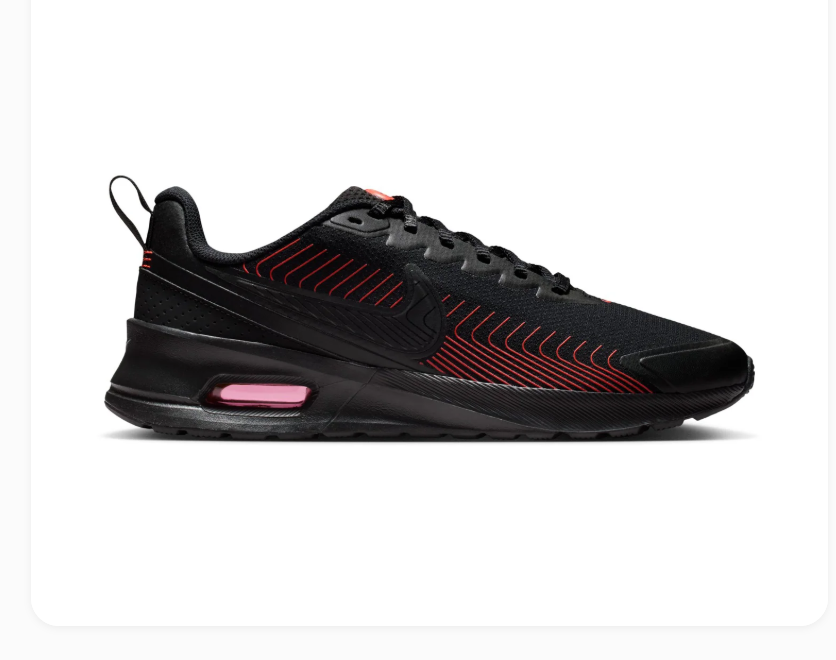Nike Air Max Black Sneakers with Red Line Accents