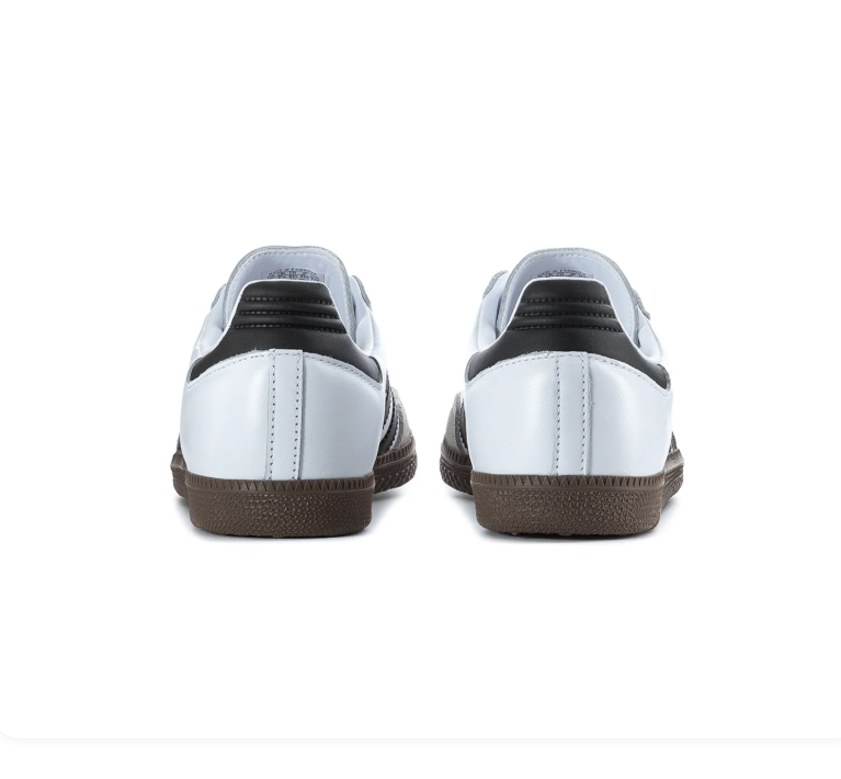 Adidas Samba White and Black Sneakers with Grey Toe and Brown Outsole