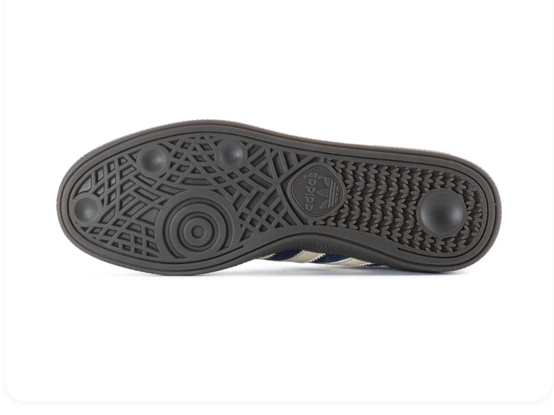 Adidas Handball Spezial Navy and Cream Sneakers with Dark Grey Sole