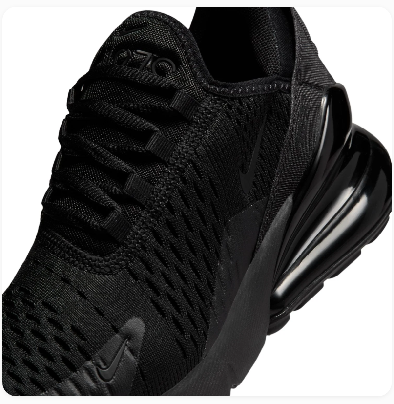 Nike Air Max 270 All-Black Mesh Sneakers