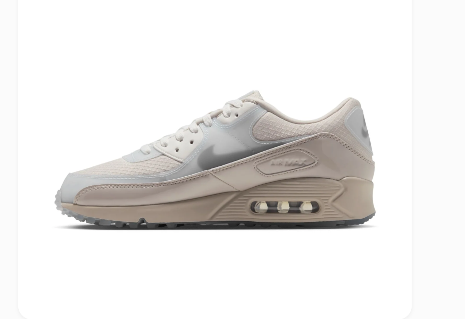 Nike Air Max 90 Cream and Beige Sneakers with Translucent Panels