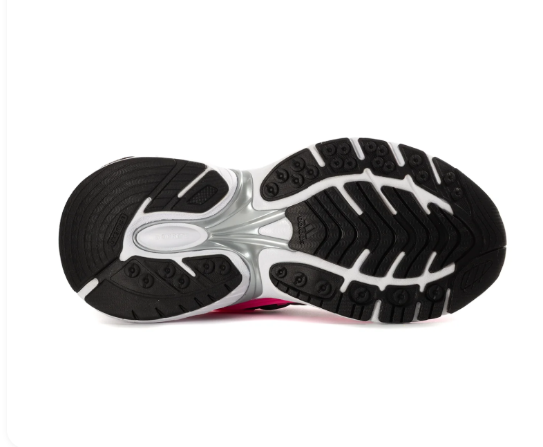 Adidas Adistar White and Pink Chunky Sneakers with Black Stripes