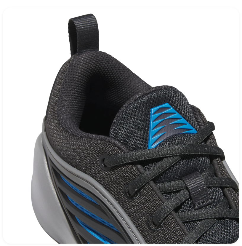 Adidas Black and Grey Sneakers with Bright Blue Accents