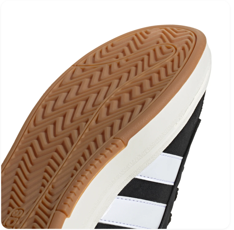 Adidas Black and White Sneakers with Cream Midsole and Gum Outsole