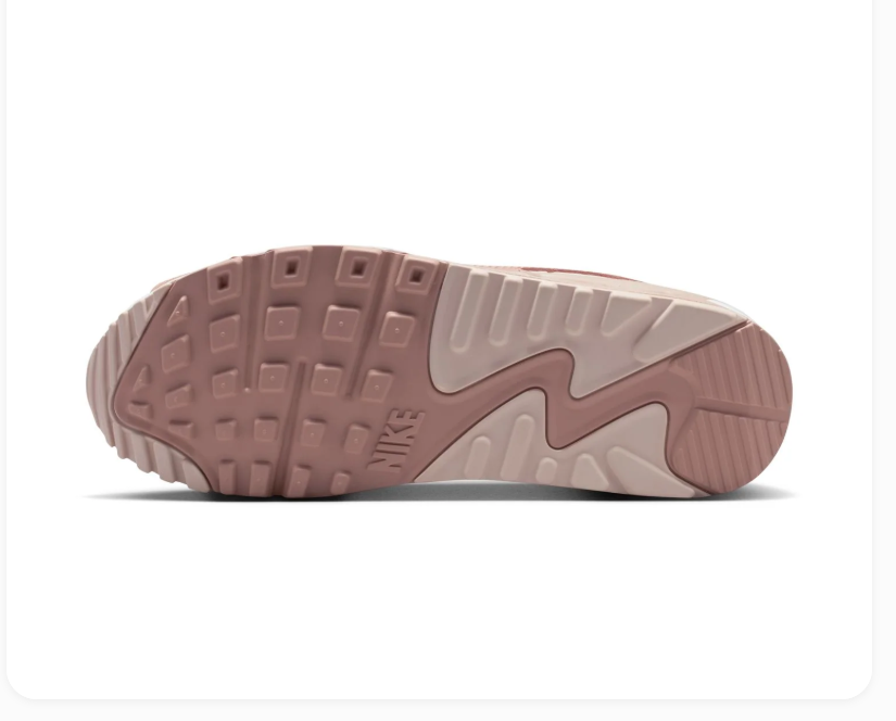 Nike Air Max 90 White Sneakers with Dusty Rose Accents