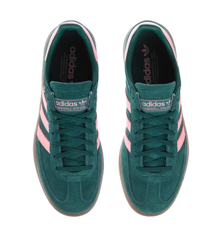 Adidas Handball Spezial Forest Green and Pink Sneakers with Brown Sole