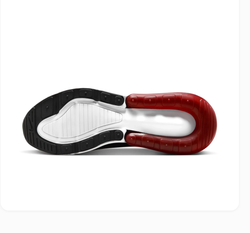 Nike Air Max 270 Red and Black Sneakers with White Swoosh