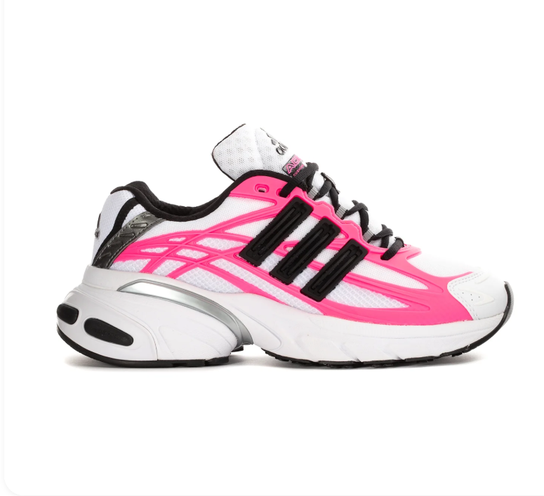 Adidas Adistar White and Pink Chunky Sneakers with Black Stripes