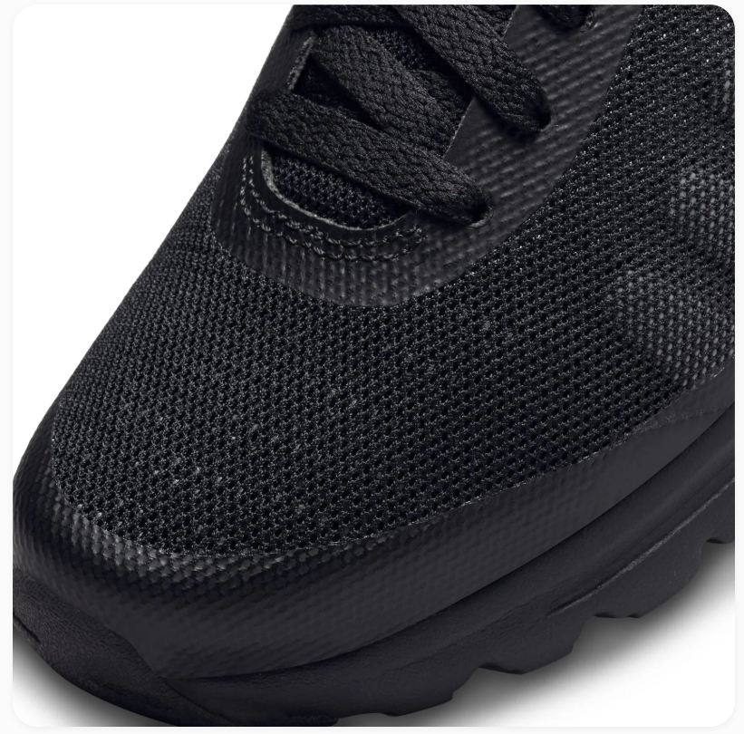 Nike Air Max Black Mesh Sneakers with White Swoosh