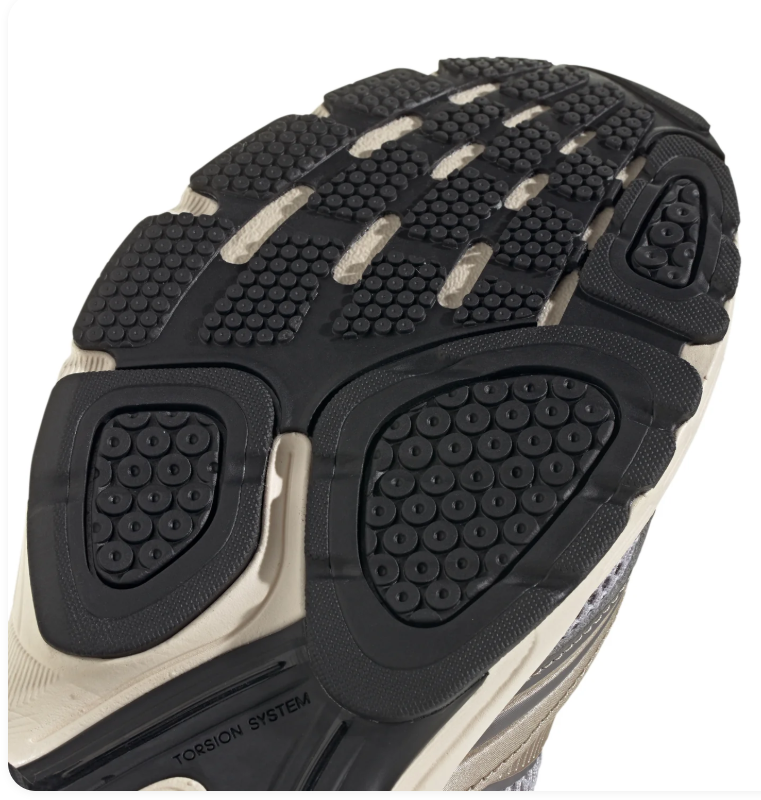 Adidas Grey Mesh Sneakers with Metallic Champagne Accents and Cream Sole