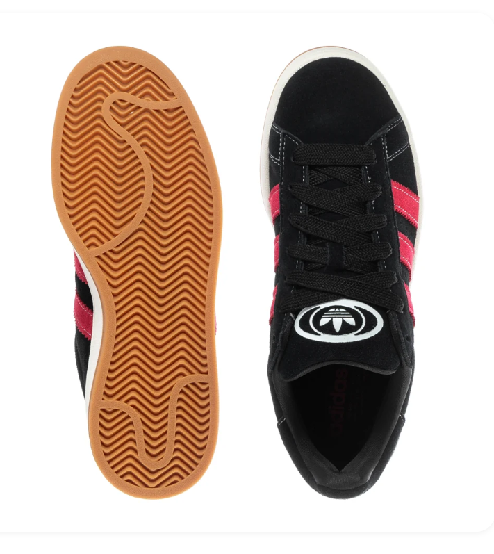 Adidas Campus Black and Pink Sneakers with Cream Midsole and Gum Outsole
