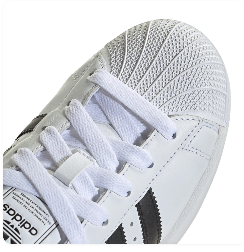 Adidas Superstar White and Black Shell-Toe Sneakers