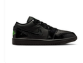 Air Jordan 1 Low Black Sneakers with Green Accents