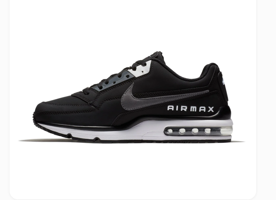 Nike Air Max Black Sneakers with Grey Swoosh and White Midsole