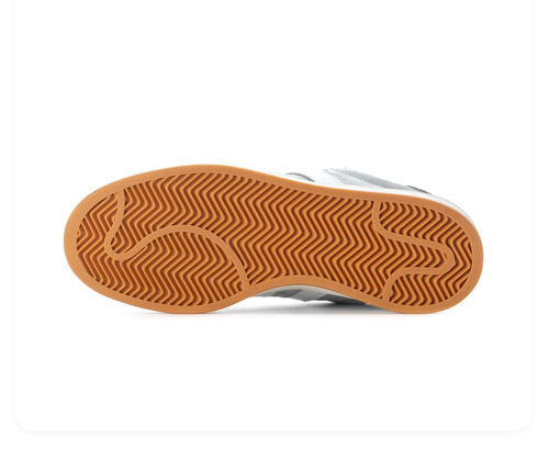 Adidas Campus Grey and White Sneakers with Cream Midsole and Gum Outsole