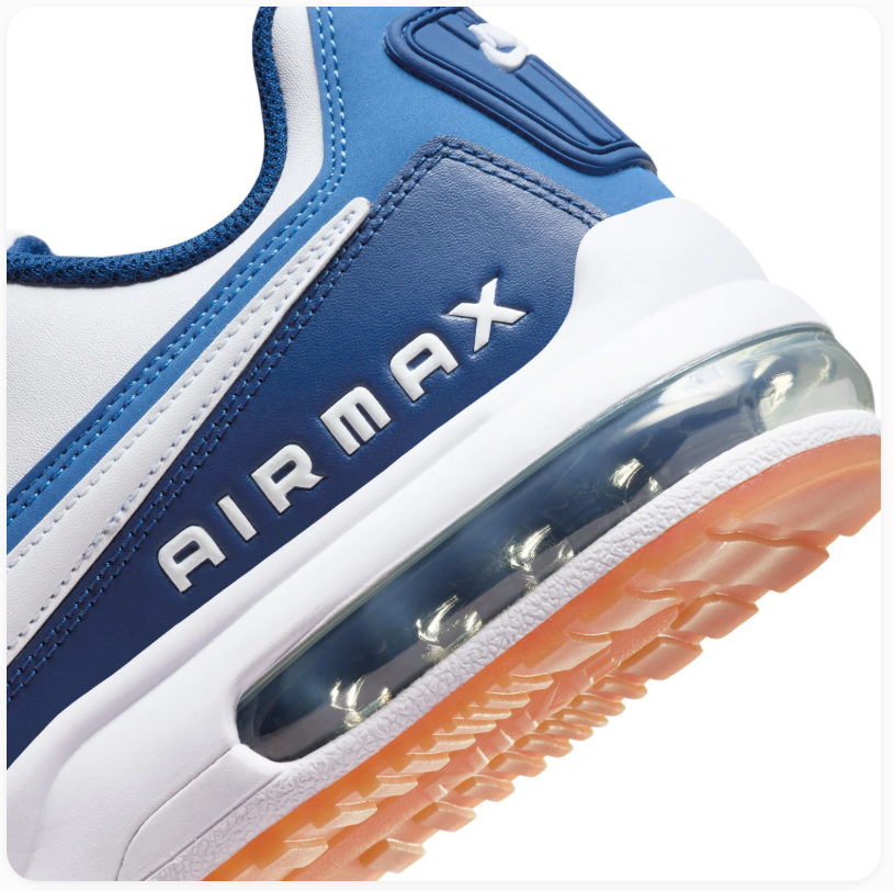 Nike Air Max White and Blue Sneakers with Gum Outsole