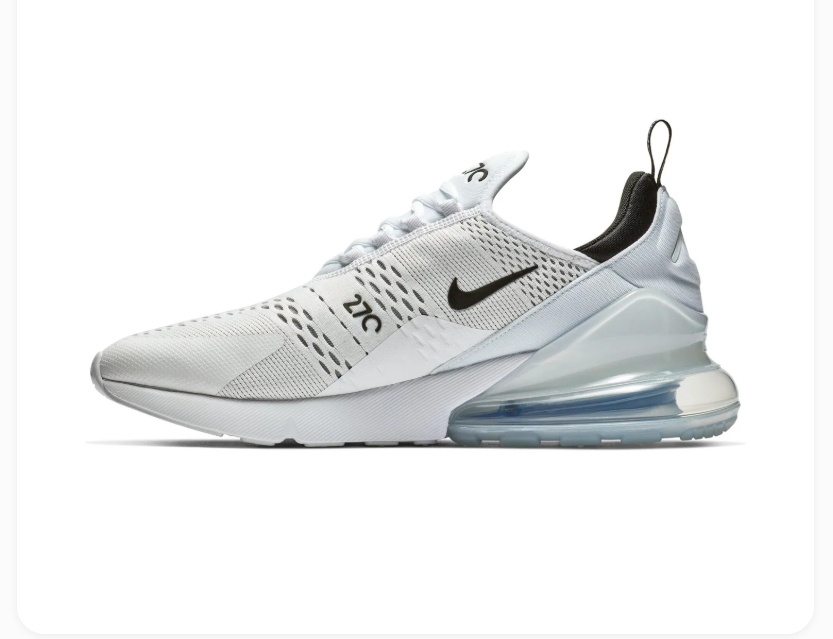 Nike Air Max 270 White Sneakers with Black Swoosh