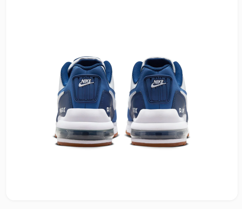 Nike Air Max White and Blue Sneakers with Gum Outsole
