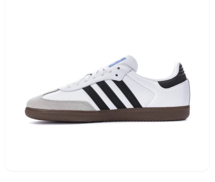Adidas Samba White and Black Sneakers with Grey Toe and Dark Brown Outsole