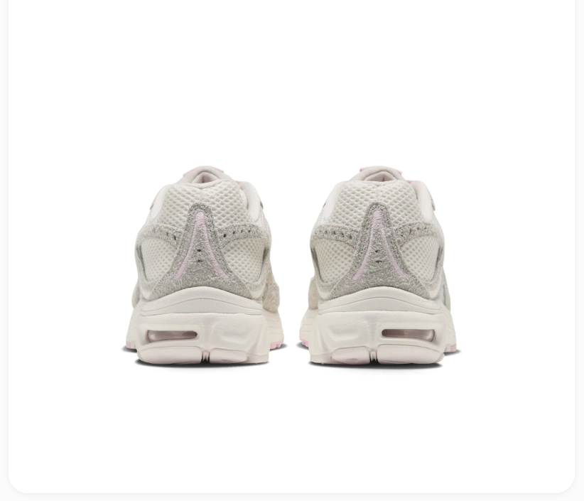 Nike Air Max Cream and Light Grey Sneakers with Pink Accents