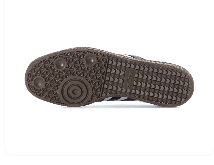 Adidas Samba White and Black Sneakers with Grey Toe and Brown Outsole