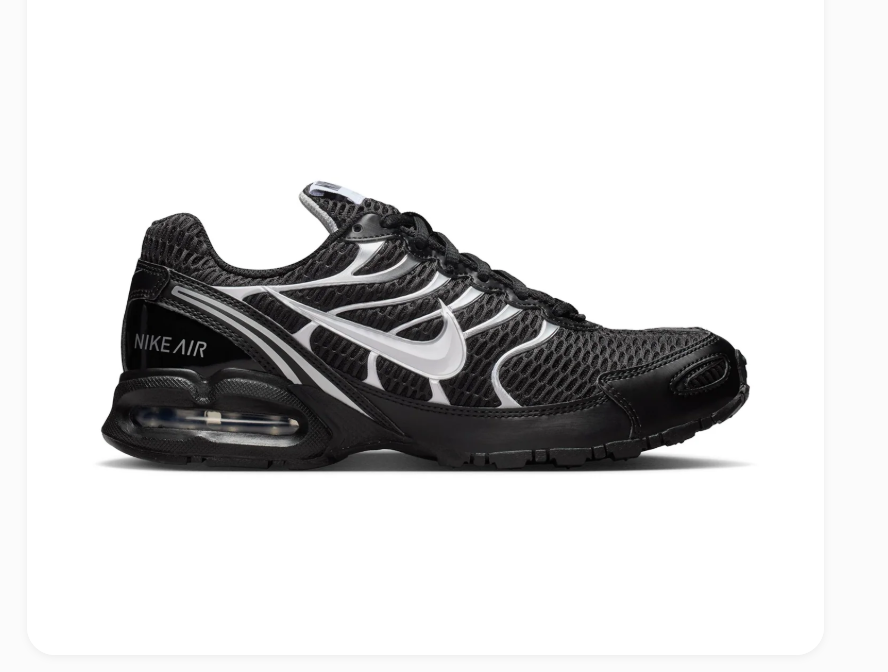 Nike Air Max Torch 4 Black Sneakers with Silver Accents