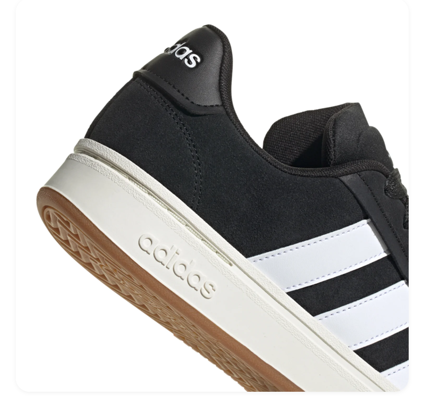 Adidas Black and White Sneakers with Cream Midsole and Gum Outsole