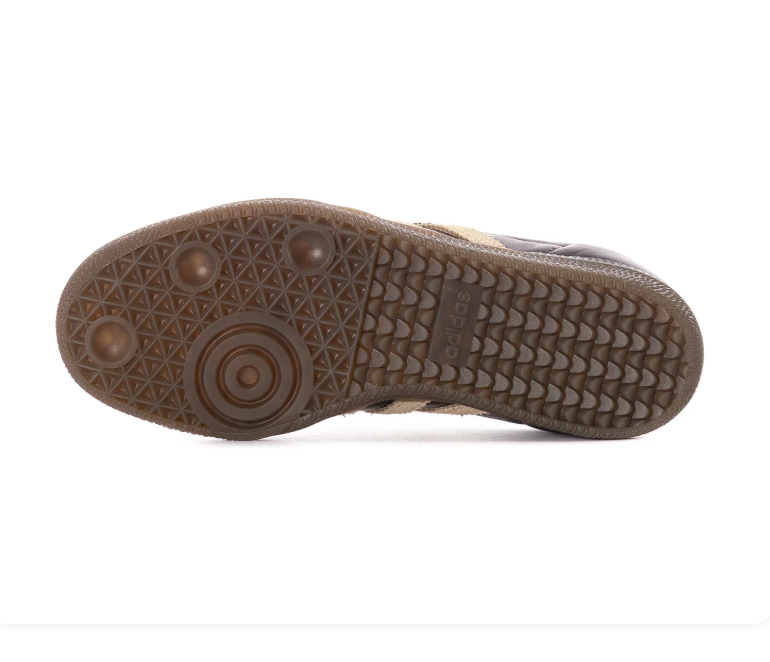Adidas Samba Dark Brown and Cream Sneakers with Burgundy Accents