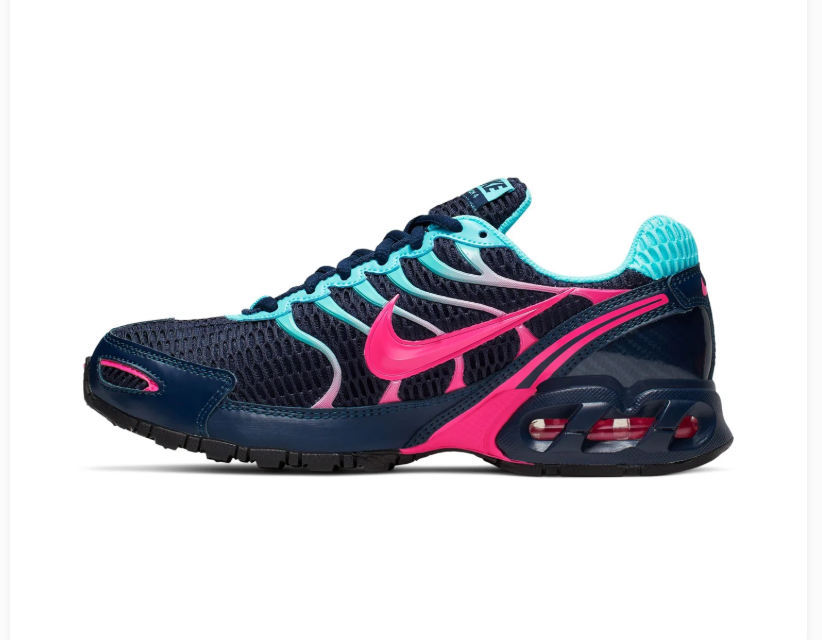 Nike Air Max Torch 4 Navy Sneakers with Turquoise and Pink Accents