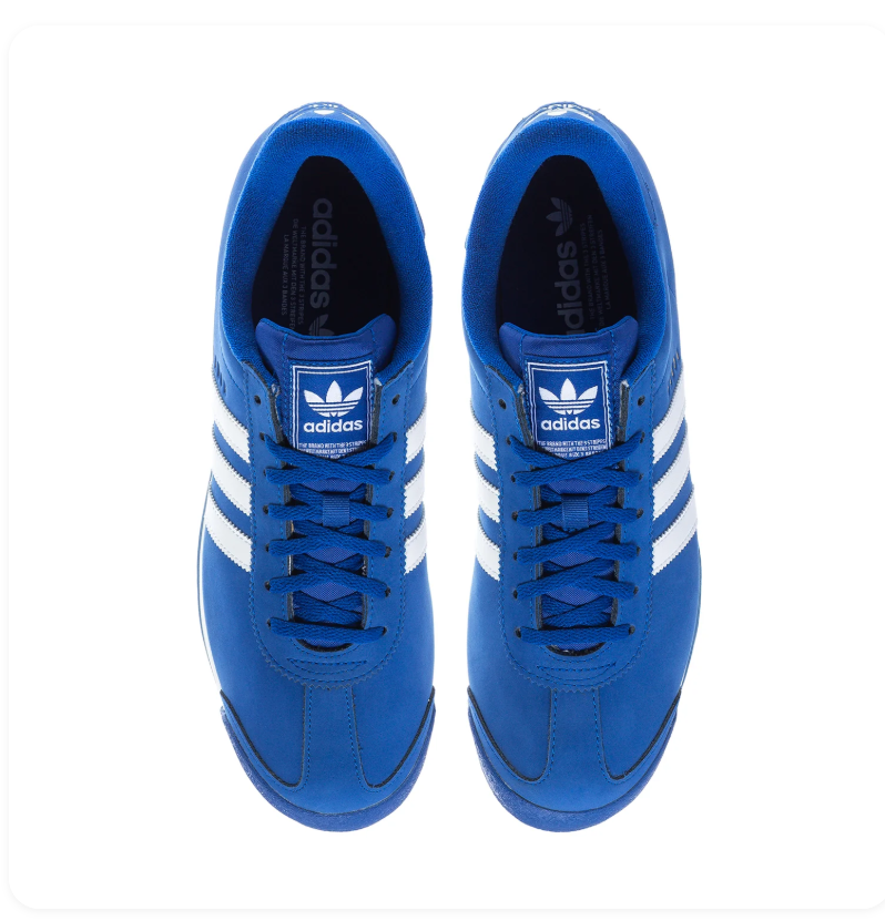 Adidas Samoa Royal Blue and White Sneakers with Textured Toe Bumper